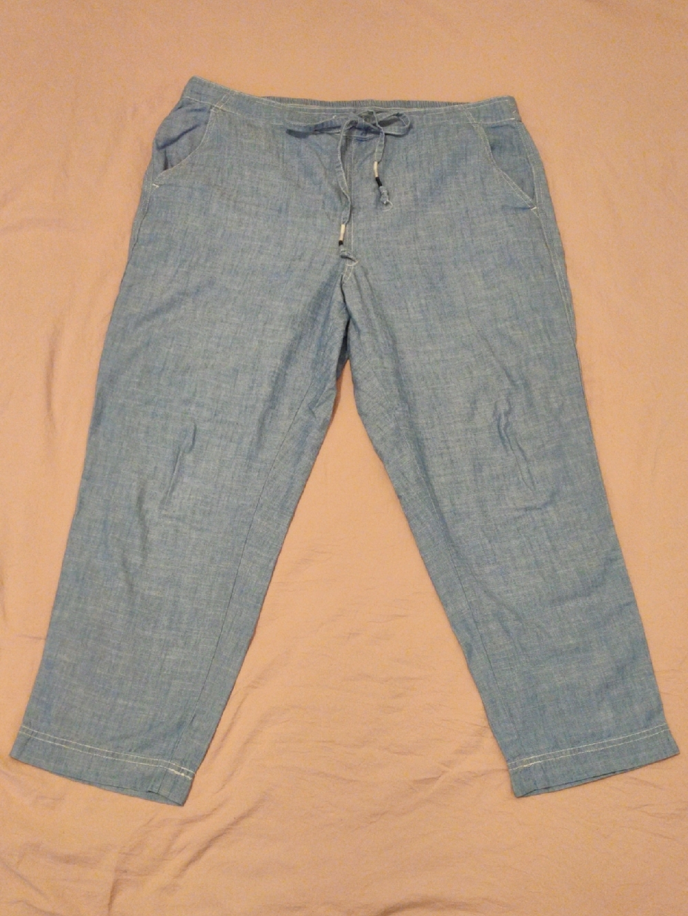 J. Crew Light Blue Chambray Drawstring Chinos